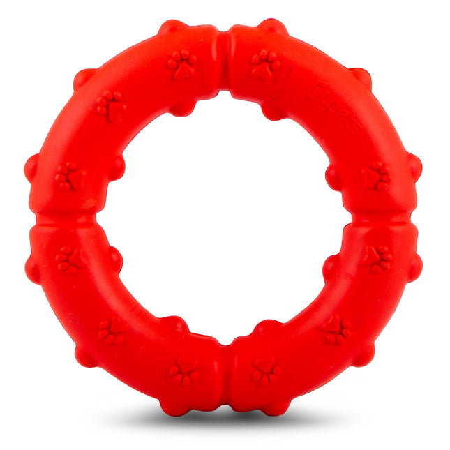 Jeffers Paw Ring Tugger Natural Rubber Dog Dental Chew & Fetch Toy