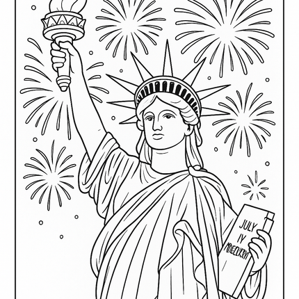 July 4th Educational Coloring & Activity Book for Kids