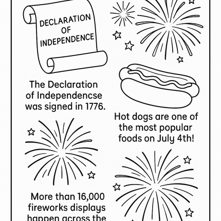 July 4th Educational Coloring & Activity Book for Kids