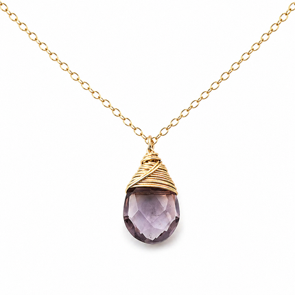 June Birthstone Light Amethyst Necklace – 14k Gold Filled Gemstone Pendant Jewelry – Gift for Her