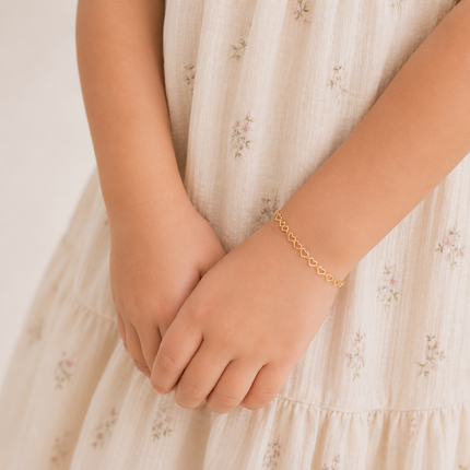 Little Heart Bracelet - Sterling Silver or 14k Gold Fill