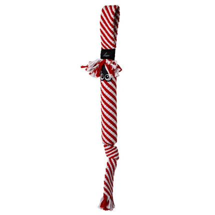 KONG Holiday Scrubz Candy Cane Dog Tug & Fetch Toy
