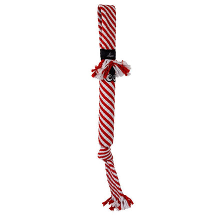 KONG Holiday Scrubz Candy Cane Dog Tug & Fetch Toy