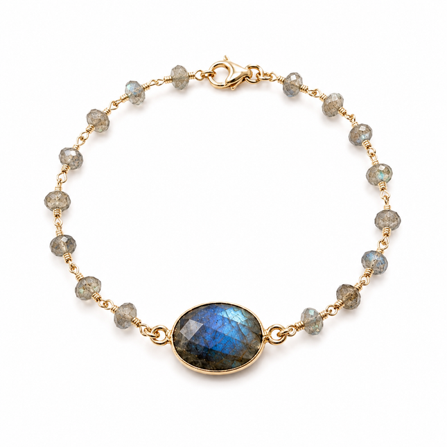 Labradorite Bracelet | Gold Filled Wire Wrapped Gemstone Bracelet | OOAK