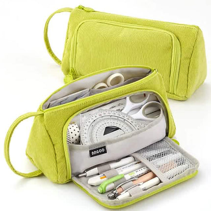 Large Capacity Corduroy Pencil Case