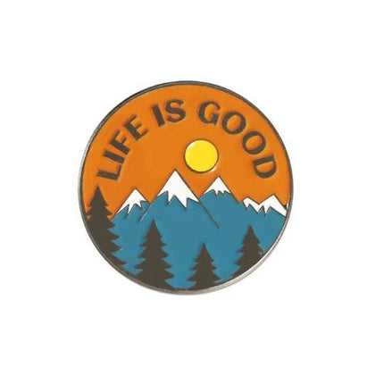 Life Is Good Mountain Enamel Pin – Outdoor Adventure Pin