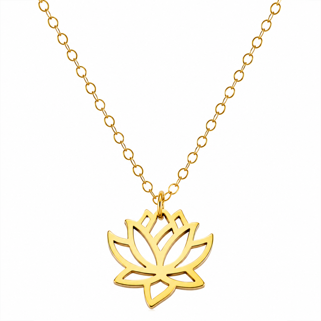 Lotus Flower Charm- Dainty 14k Gold Filled Jewelry