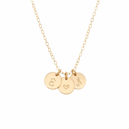 Lovers Initial Disc Necklace - 14k Gold Filled