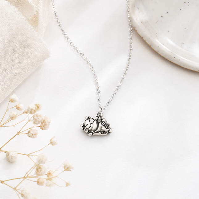 Sterling Silver Lucky Cat Necklace