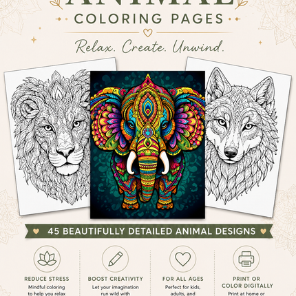 45 Mandala Animal Coloring Pages