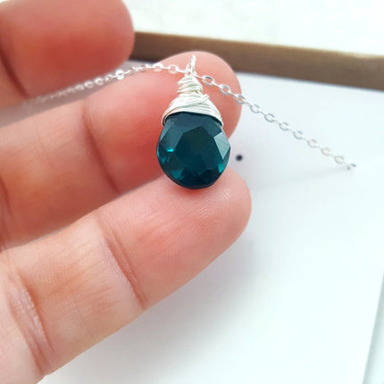 May Birthstone - Sterling Silver Necklace