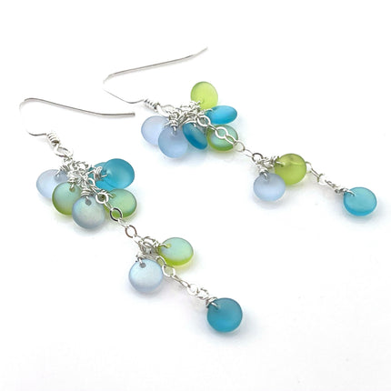 Mermaid Scale Sea Glass Earrings
