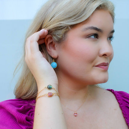 Vermeil Turquoise Faceted Drop Earrings
