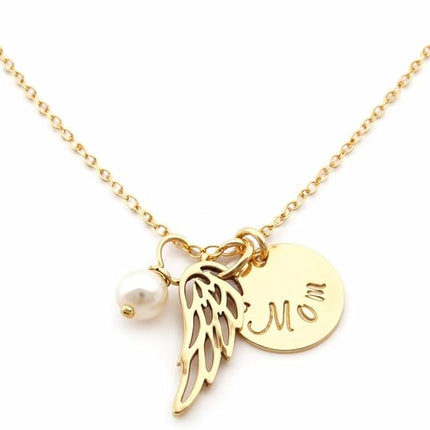 Angel Wing Memorial Necklace for Mom – Remembrance Jewelry