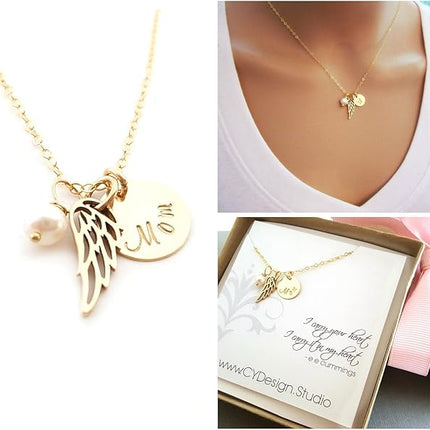 Angel Wing Memorial Necklace for Mom – Remembrance Jewelry