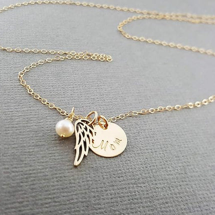Angel Wing Memorial Necklace for Dad – Remembrance Jewelry
