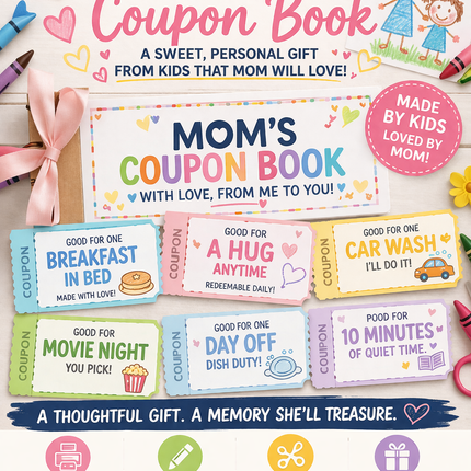 DIY Mom's Coupon Book – Printable Gift from Kids