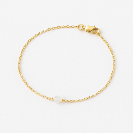 Dainty Moonstone Anklet – 14k Gold Filled or Sterling Silver