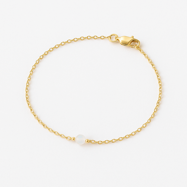Dainty Moonstone Anklet – 14k Gold Filled or Sterling Silver