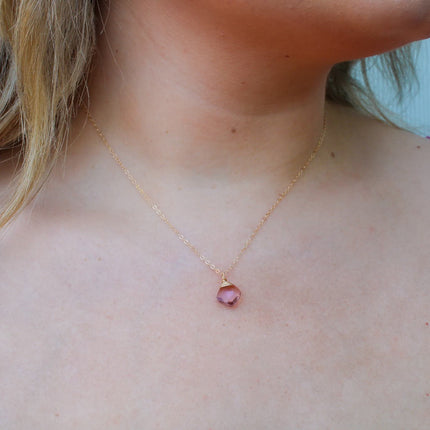 Morganite Briolette 14k Gold Filled Necklace