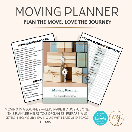 Ultimate Moving Planner – 35-Page Editable Canva Template