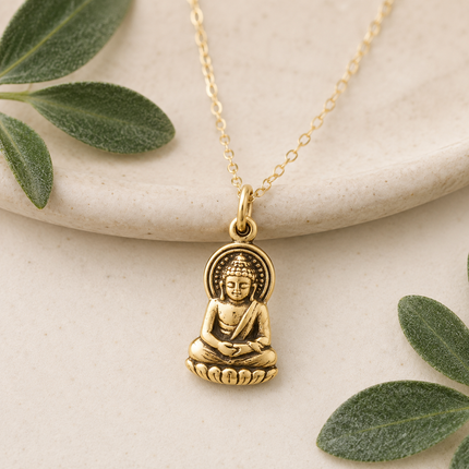 Bronze Buddha Charm Necklace
