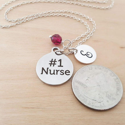 #1 Nurse Charm Personalized Sterling Silver Necklace