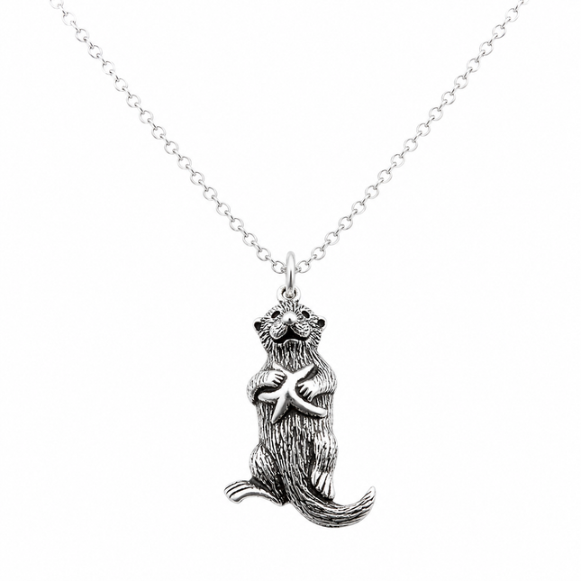 Sterling Silver Sea Otter Necklace | 18" Chain