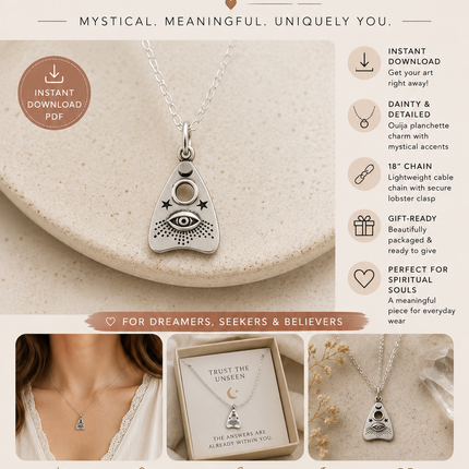 Ouija Planchette Charm Necklace
