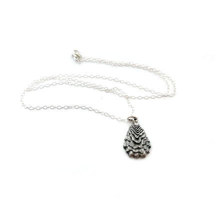 Oyster Shell Charm Necklace - Beach Jewelry - Sterling Silver Necklace