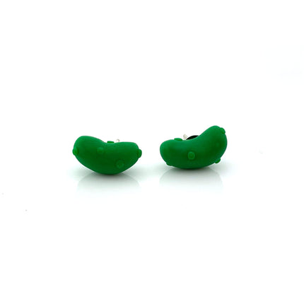 Pickle Charm Polymer Clay Sterling Silver Stud Earrings