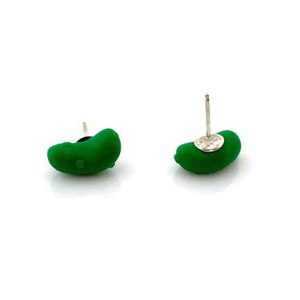 Pickle Charm Polymer Clay Sterling Silver Stud Earrings