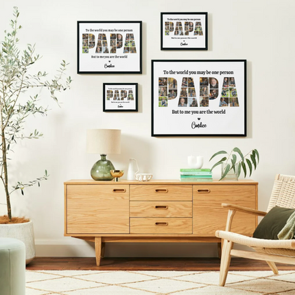 Personalized "PAPA" Photo Collage Printable – Canva Template – Drag & Drop, Instant Download