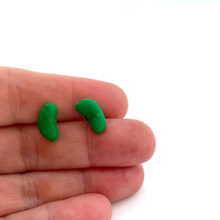 Pickle Charm Polymer Clay Sterling Silver Stud Earrings