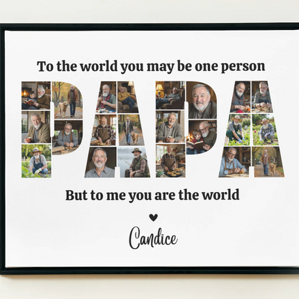 Personalized "PAPA" Photo Collage Printable – Canva Template – Drag & Drop, Instant Download