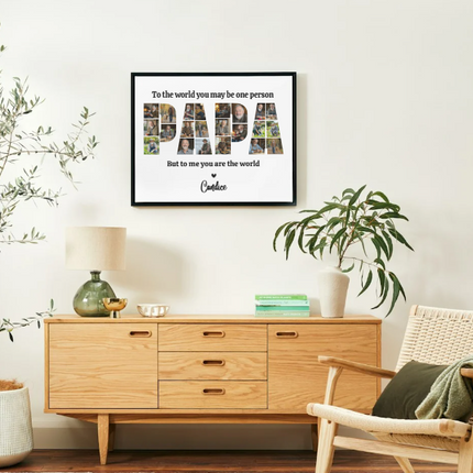 Personalized "PAPA" Photo Collage Printable – Canva Template – Drag & Drop, Instant Download