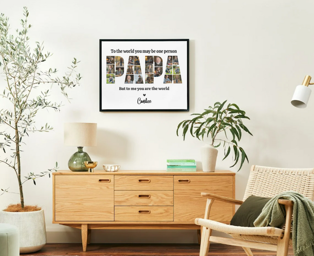 Personalized "PAPA" Photo Collage Printable – Canva Template – Drag & Drop, Instant Download