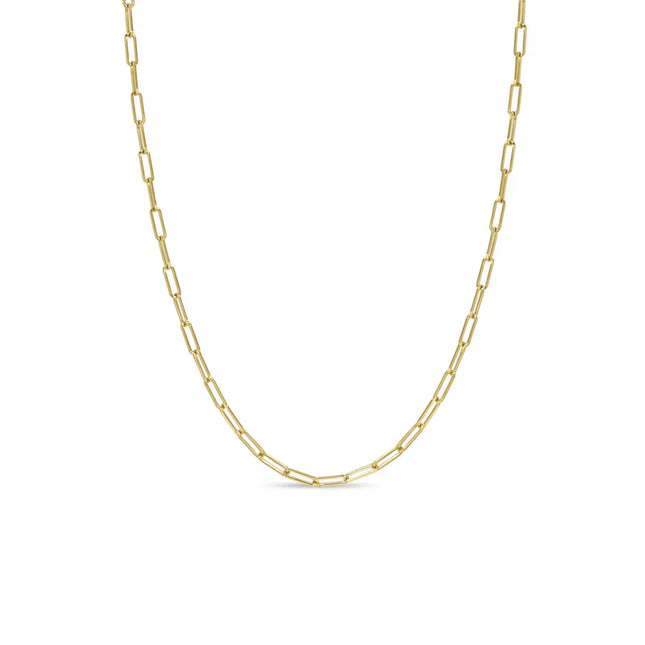 Tiny Gold Paperclip Chain Necklace