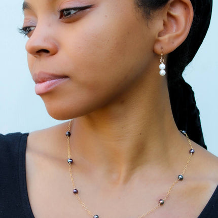 Peacock Pearl Satellite Necklace