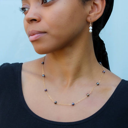 Peacock Pearl Satellite Necklace