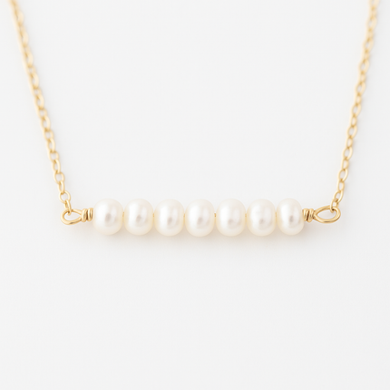 Freshwater Pearl Bar Necklace, 14k Gold Filled - As Seen in Tough Apparel Commercial