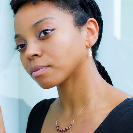 Double Pearl Drop Earrings