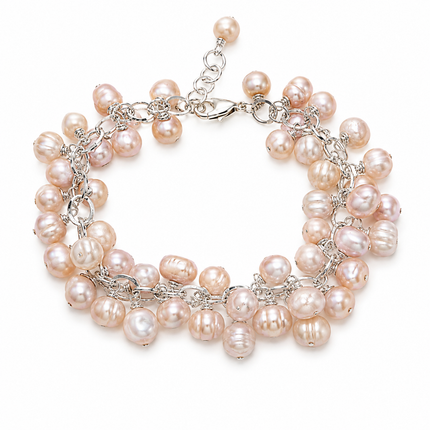 Freshwater Pearl Cluster Bracelet | Sterling Silver | OOAK