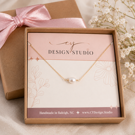 Personalized Initial Pearl Necklace for Girls – Sterling Silver or 14k Gold Filled