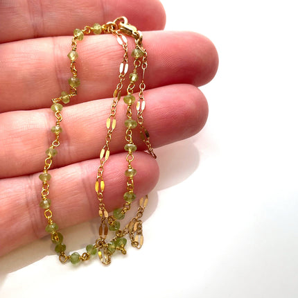 Peridot Dual Chain Bracelet