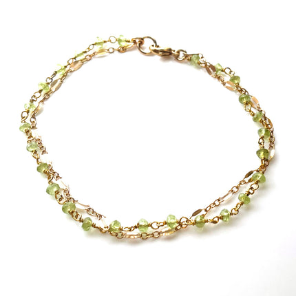 Peridot Dual Chain Bracelet