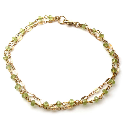 Peridot Dual Chain Bracelet
