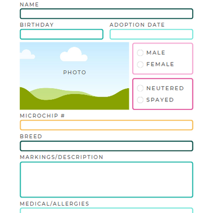 Pet Planner Printable - 38 Page Editable Canva Template