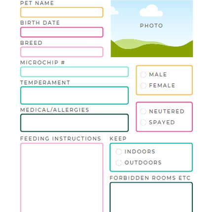 Pet Planner Printable - 38 Page Editable Canva Template