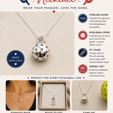 Pickleball Charm Necklace